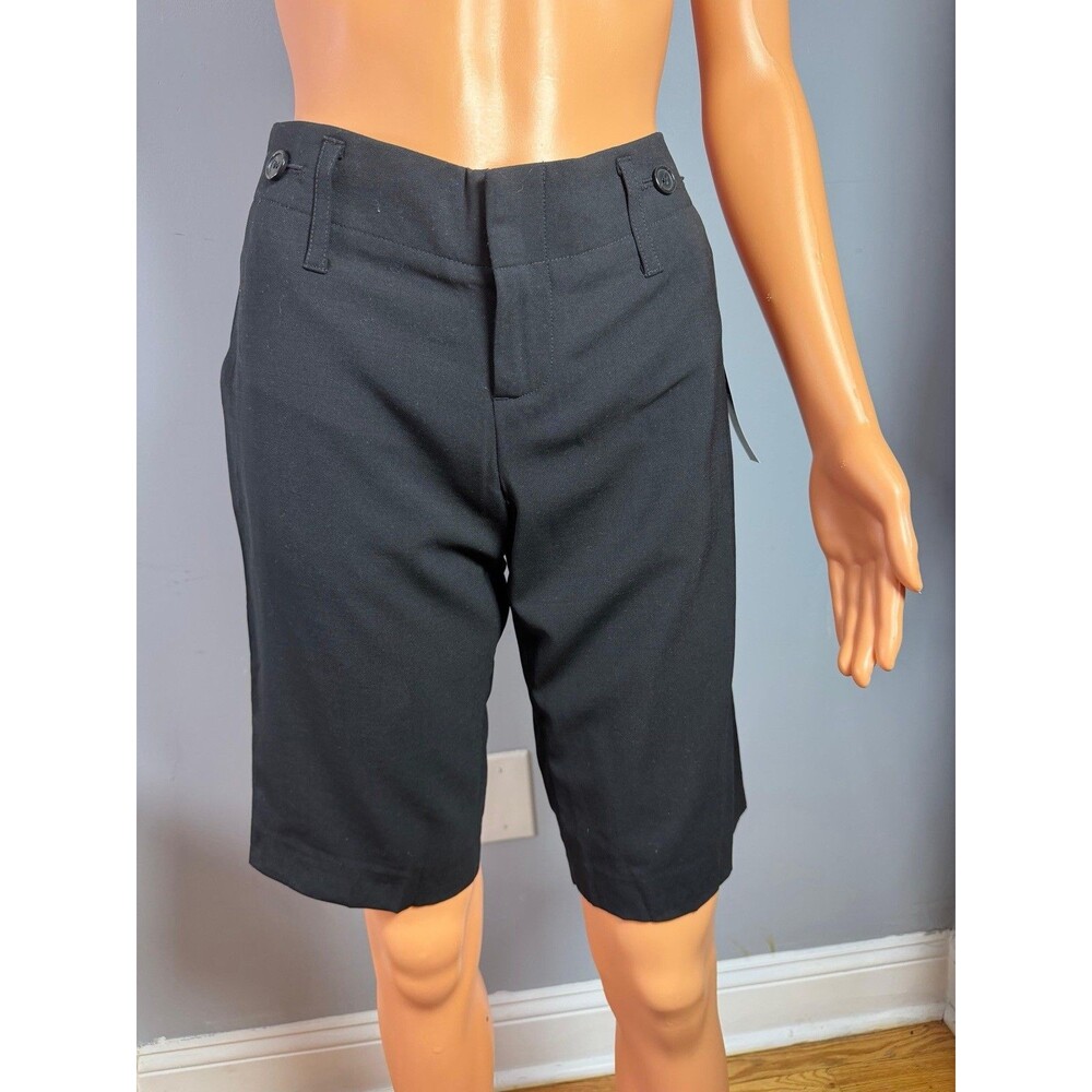Banana Republic Martin Fit Wool Shorts Womens 2 Black NWT Stretch Bermuda.